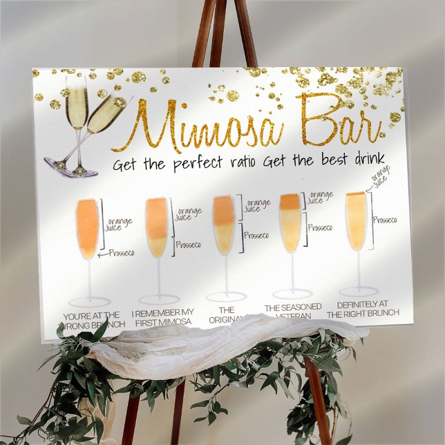 Poster Panneau de bar Mimosa pailleté pour brunch de mari (Créateur téléchargé)