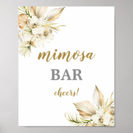 Poster Panneau de bar Mimosa palmiers séchés Boho Desert