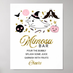 Poster Panneau de bar Mimosa pour Baby Shower de fille Ha