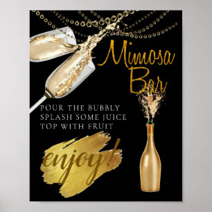 Poster Panneau de bar Mimosa pour brunch de mariage éléga
