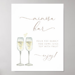 Poster Panneau de bar Mimosa pour brunch et bulles