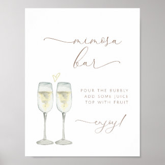 Poster Panneau de bar Mimosa pour brunch et bulles