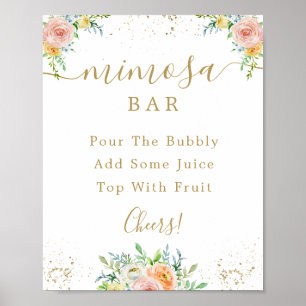 Poster Panneau de bar Mimosa rose poudré