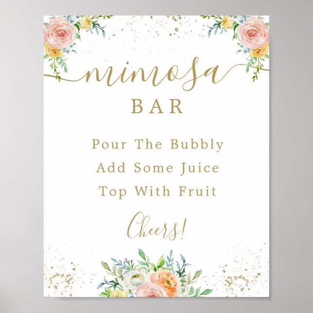 Poster Panneau de bar Mimosa rose rose (Devant)
