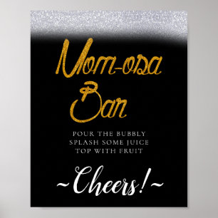 Poster Panneau de bar Mimosa simple et minimaliste avec p