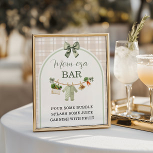 Poster Panneau de bar Mom-osa pour Baby Shower Local Baby