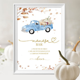 Poster Panneau de bar Momosa garçon citrouille camion ble