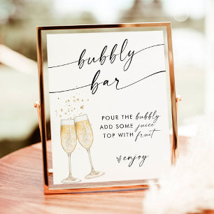 Poster Panneau de bar pétillant pour mariage bohème   Pan