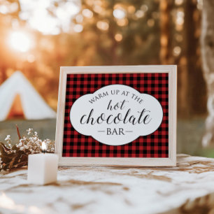 Poster Panneau de barre de chocolat chaud à carreaux Buff