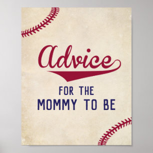 Poster Panneau de baseball Baby shower à thème Conseils p