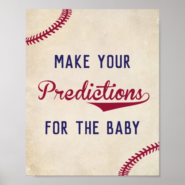 Poster Panneau de baseball sur le thème des prédictions p (Devant)