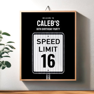 Poster Panneau de bienvenue 16e anniversaire Limite de vi