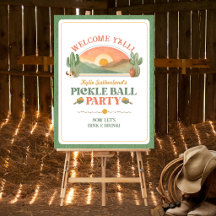 Panneau de bienvenue à la fête de pickleball weste