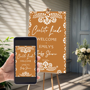 Poster Panneau de bienvenue baby shower en terre cuite Ci