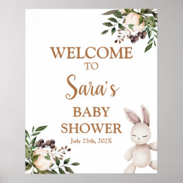 Poster Panneau de bienvenue Baby Shower pour nurserie boh