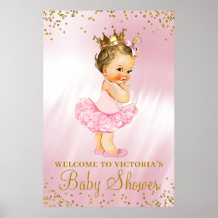 Poster Panneau de bienvenue Baby Shower Princesse Tutu Br