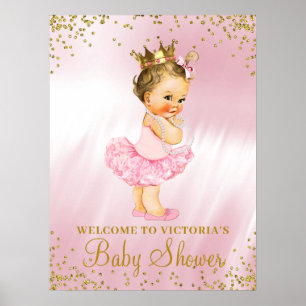 Poster Panneau de bienvenue Baby Shower Princesse Tutu Br