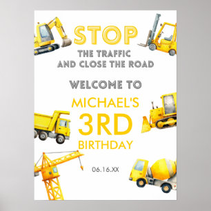Poster Panneau de bienvenue d'anniversaire pour camions d