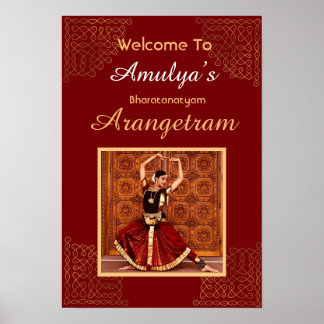 Poster Panneau de bienvenue de Bharatanatyam Arangetram,
