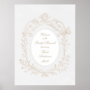 Poster Panneau de bienvenue de brunch pour une baby showe