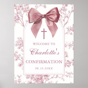 Poster Panneau de bienvenue de confirmation floral à ruba