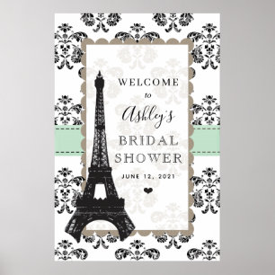 Poster Panneau de bienvenue de la douche de mariée de la 