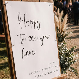 Poster Panneau de bienvenue de mariage à calligraphie min