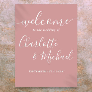 Poster Panneau de bienvenue de mariage à l'écriture de si