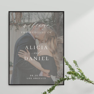 Poster Panneau de bienvenue de mariage à l'écriture éléga