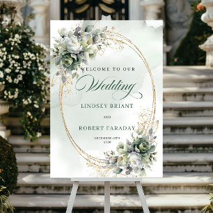 Poster Panneau de Bienvenue de Mariage au Eucalyptus Mode