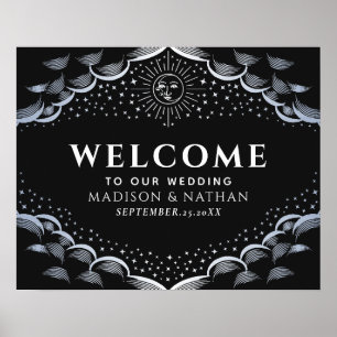 Poster Panneau de bienvenue de mariage avec carte de taro