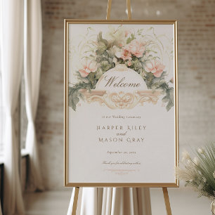 Poster Panneau de bienvenue de mariage baroque