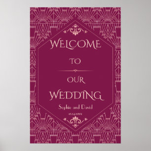 Poster Panneau de bienvenue de mariage Charm Cooper Gatsb
