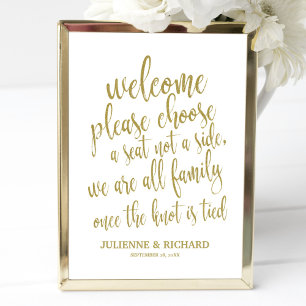Poster Panneau de bienvenue de mariage Choisissez un sièg