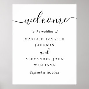 Poster Panneau de bienvenue de mariage   Classique minima