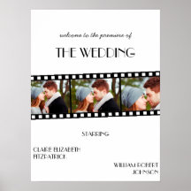 Panneau de bienvenue de mariage de bande de film d