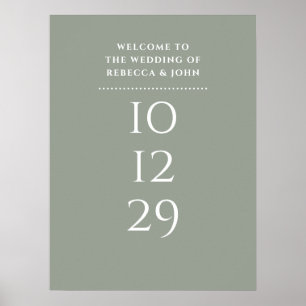 Poster Panneau de bienvenue de mariage de date spéciale V