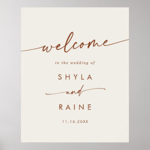 Poster Panneau de bienvenue de mariage DIY Crème Bohème C