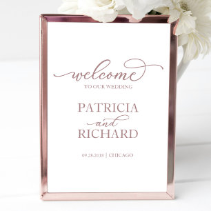 Poster Panneau de bienvenue de mariage Écriture simple