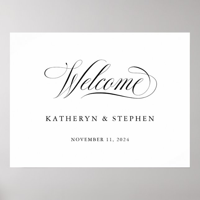 Poster Panneau de bienvenue de mariage élégant classique (Devant)