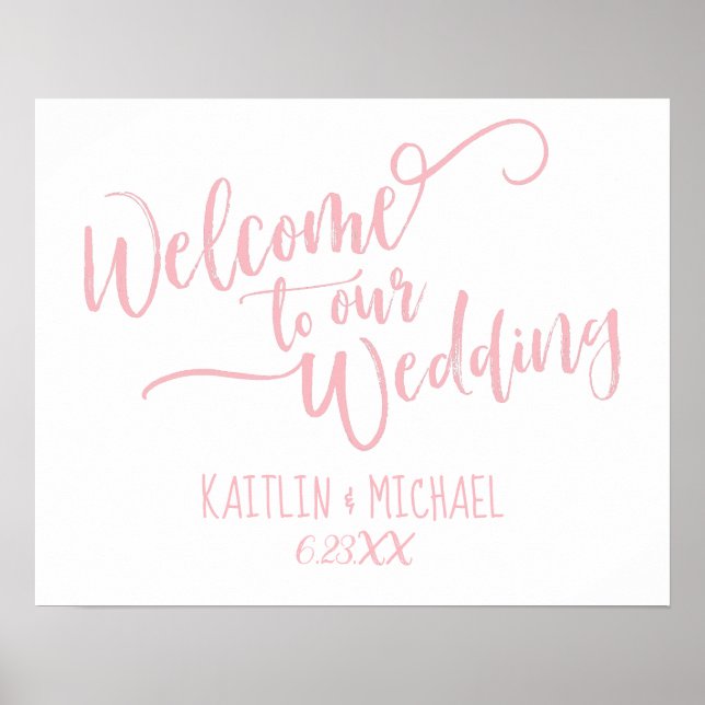 Poster Panneau de bienvenue de mariage en calligraphie au (Devant)