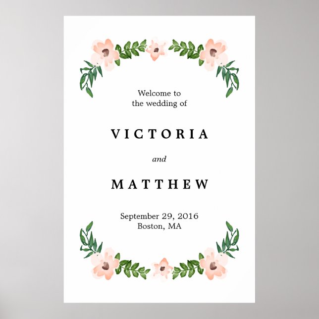 Poster Panneau de bienvenue de mariage grand format avec  (Devant)