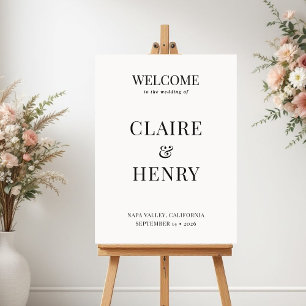 Poster Panneau de Bienvenue de Mariage Minimaliste