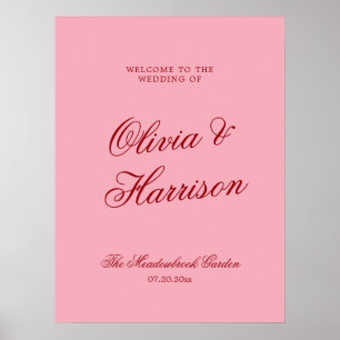 Poster Panneau de Bienvenue de Mariage Moderne et Propre