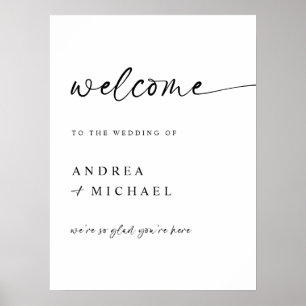 Poster Panneau de bienvenue de mariage moderne minimalist
