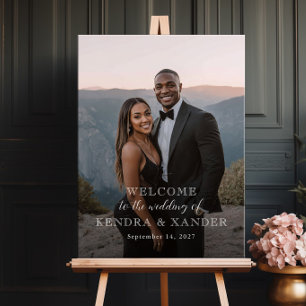 Poster Panneau de bienvenue de mariage photo, photo de bi