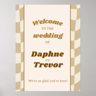 Poster Panneau de bienvenue de mariage Vintage Sun