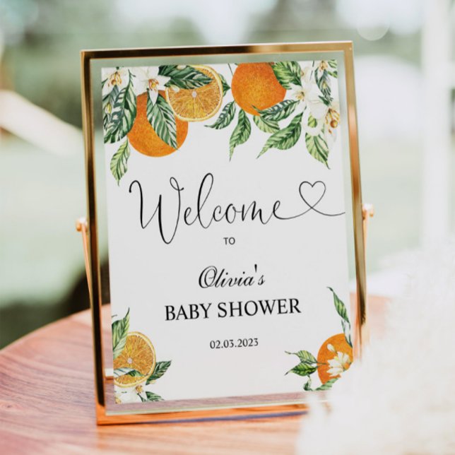 Poster Panneau de bienvenue du baby shower Citrus (Créateur téléchargé)