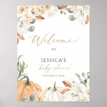 Panneau de bienvenue du baby shower d'automne, pet