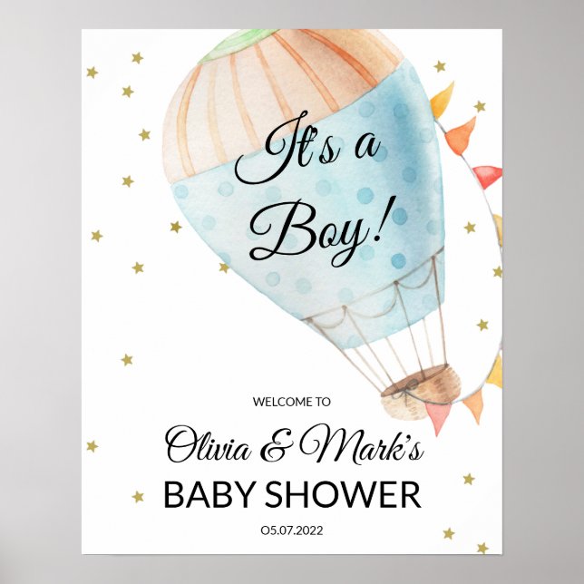 Poster Panneau de bienvenue du ballon chaud (Devant)